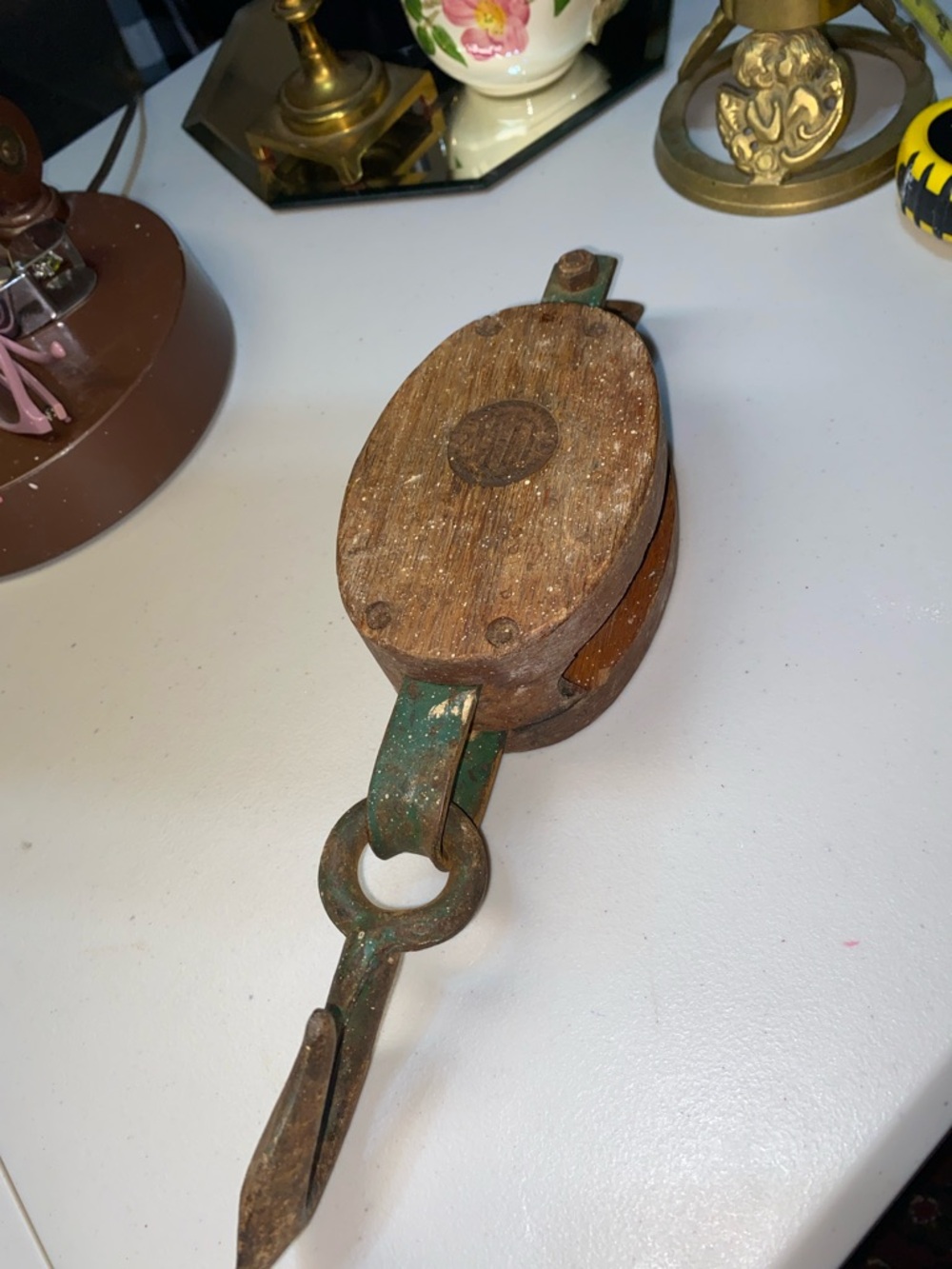 Vintage Upson-Walton Block and Tackle Wood & Metal Pully